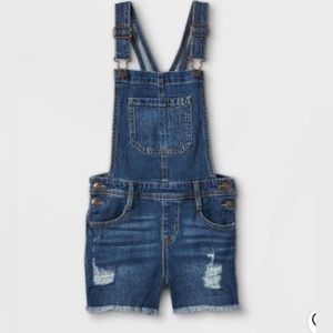 Blue, Jean Shortalls - Cat & Jack. Stretch with adjustable shoulders XL(…